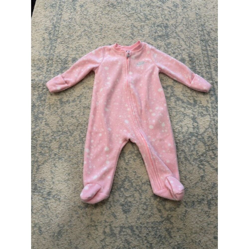 Nike Pink Confetti Footed Coveralls